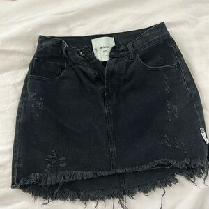 One Teaspoon denim black skirt